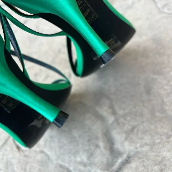 Reiss Bali Emerald Green Midi Heels Strappy Sandals size EU 38 - Picture 11 of 16